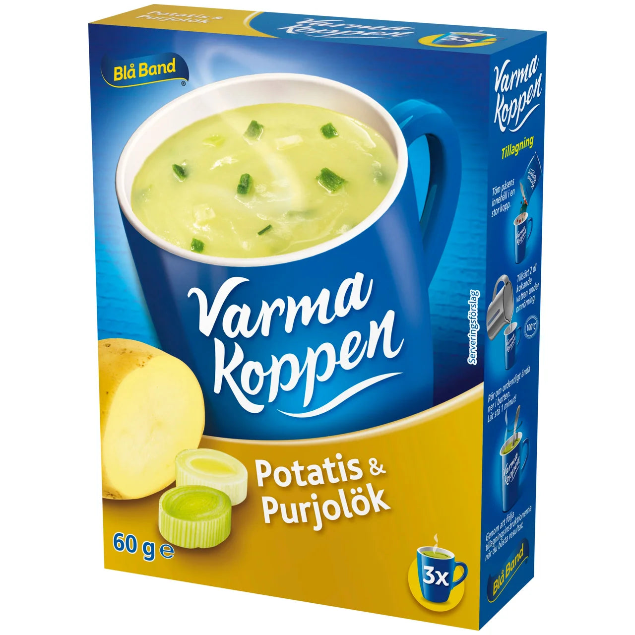 Blå Band Varma Koppen Potatis & Purjölöksoppa – Swedish Potato & Leek Soup Mix | 3 servings (6 dl)