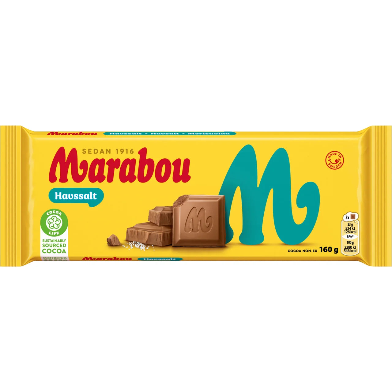 Marabou Havssalt – Milk Chocolate with Sea Salt | 160g (5.64 oz)