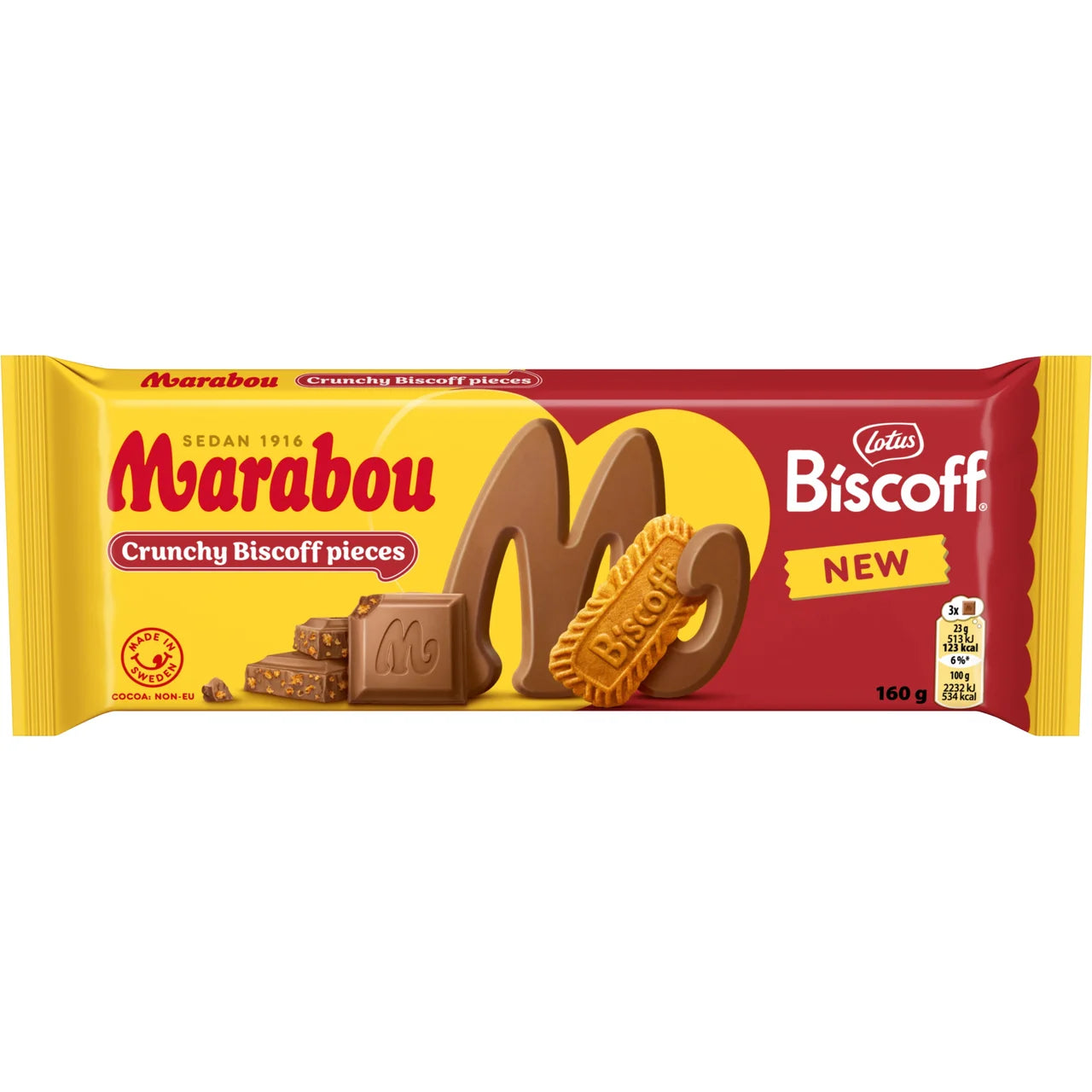 Marabou Biscoff – Milk Chocolate with Caramelized Biscuit Pieces | 160g (5.64 oz)