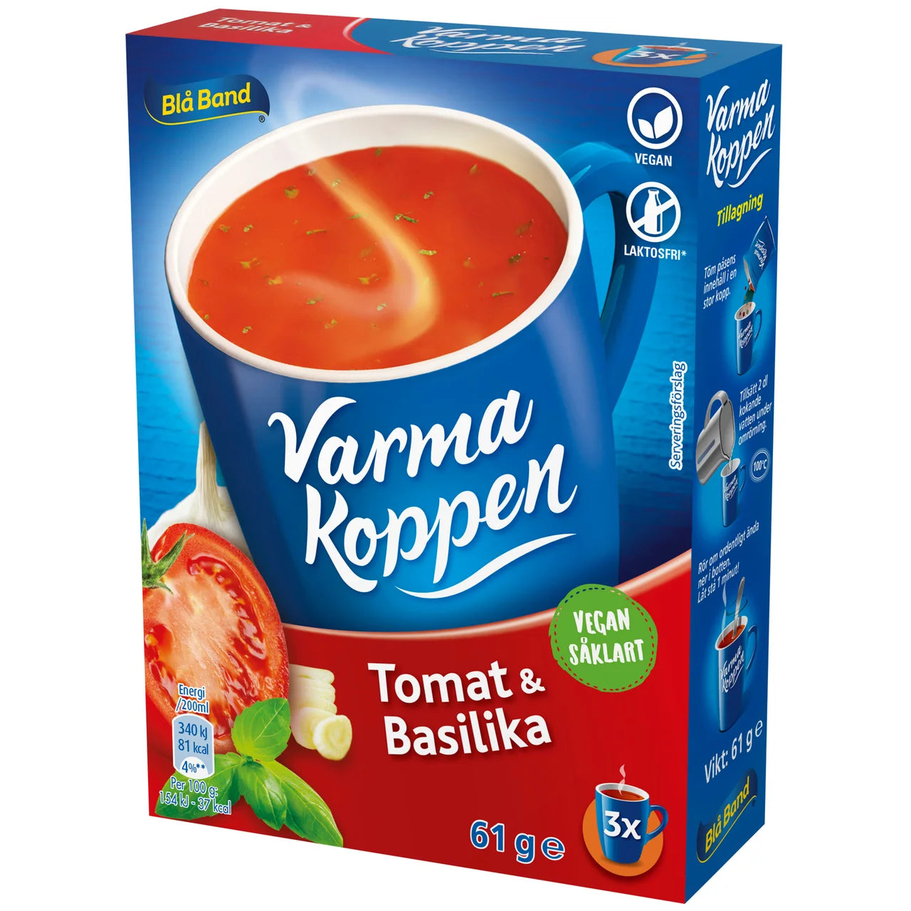 Blå Band Varma Koppen Tomat & Basilika – Swedish Tomato & Basil Cup Soup | 61g (2.15 oz)