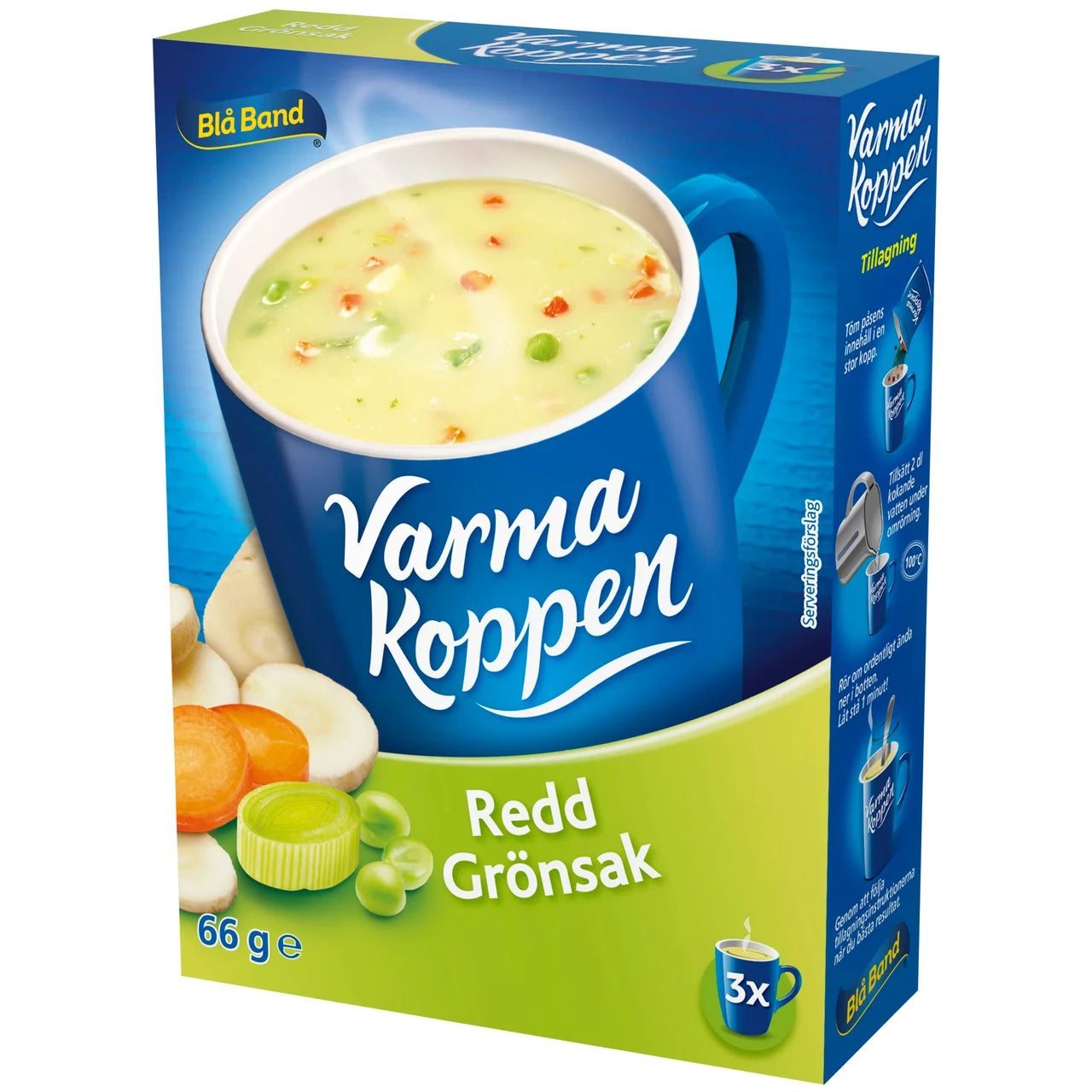 Blå Band Varma Koppen Grönsakssoppa Redd – Swedish Creamy Vegetable Soup Mix | 3 servings (6 dl)