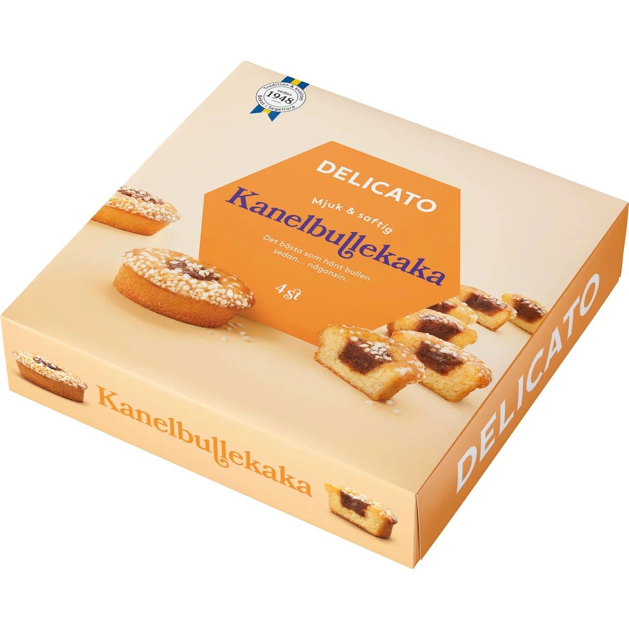 Delicato Kondisbitar Kanelbullekaka 4-pack – Swedish Cinnamon Bun Cake Bites | 200g (7.05 oz)