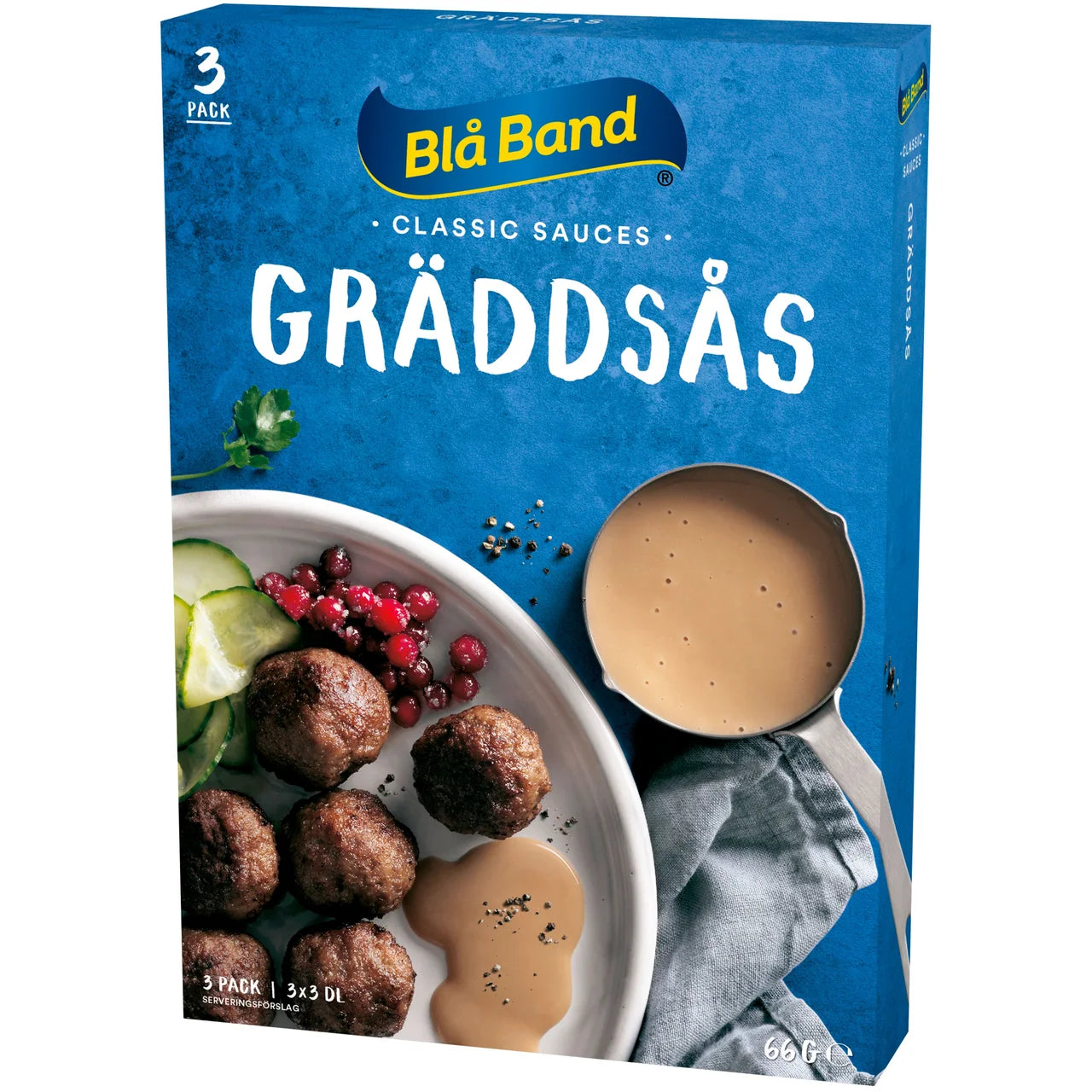Blå Band Classic Cream Sauce – Swedish Gräddsås Powder Mix | 3-pack 900 ml (30.4 fl oz)