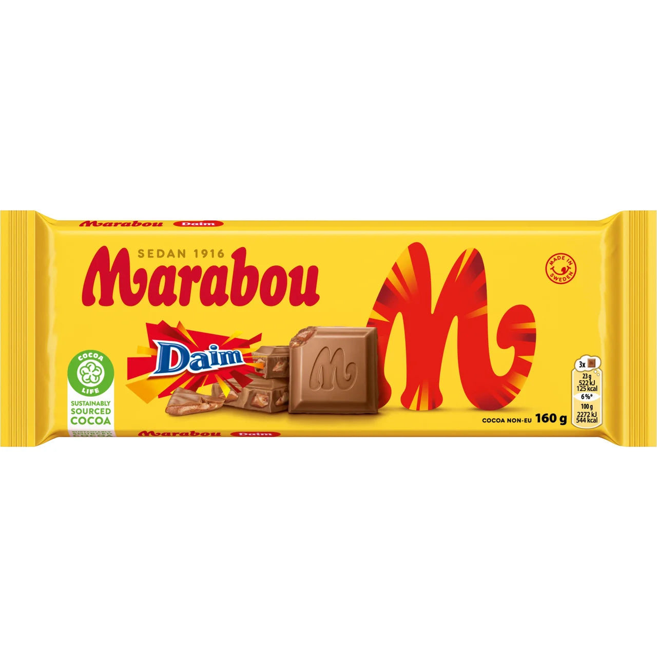 Marabou Daim – Milk Chocolate with Crunchy Almond Caramel | 160g (5.64 oz)