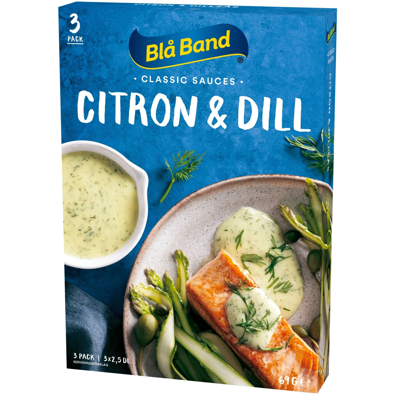 Blå Band Lemon & Dill Sauce – Swedish Sauce Mix for Fish | 3-pack 750 ml (25.4 fl oz)