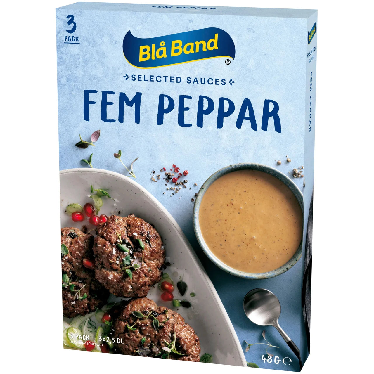 Blå Band Bistro Five Pepper Sauce – Creamy Peppercorn Sauce Mix | 3-pack 750 ml (25.4 fl oz)