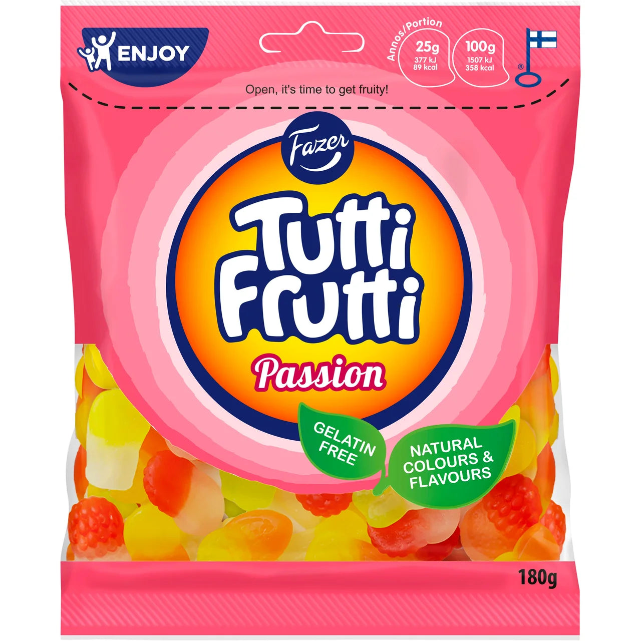 Fazer Tutti Frutti Passion – Soft Nordic Fruit Chews with Tropical Passion Flavors | 180 g (6.35 oz)