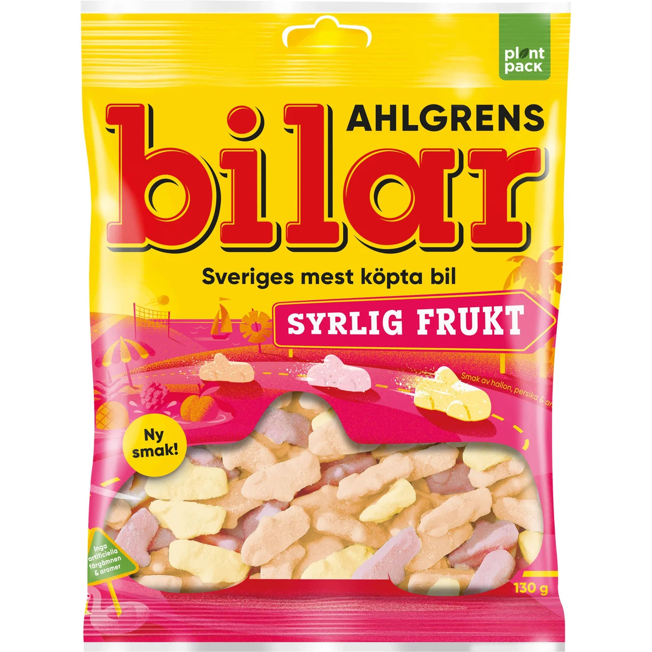 Ahlgrens Bilar Syrlig Frukt – Tangy Fruit Swedish Car-Shaped Candy | 130g (4.59 oz)