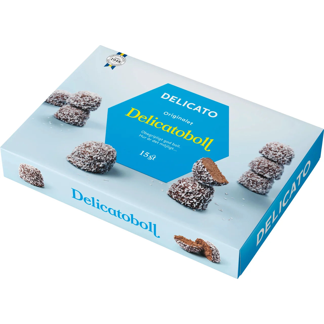 Delicato Delicatoboll 15-pack – Classic Swedish Chocolate Coconut Balls | 600g (21.16 oz)