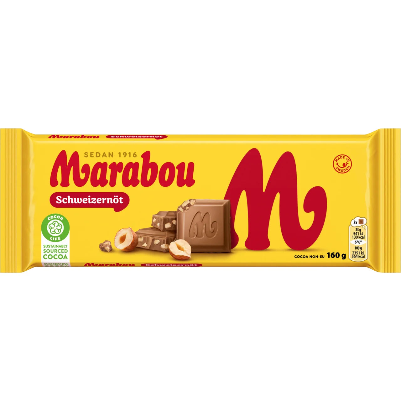 Marabou Schweizernöt – Swiss-Style Milk Chocolate with Hazelnuts | 160g (5.64 oz)
