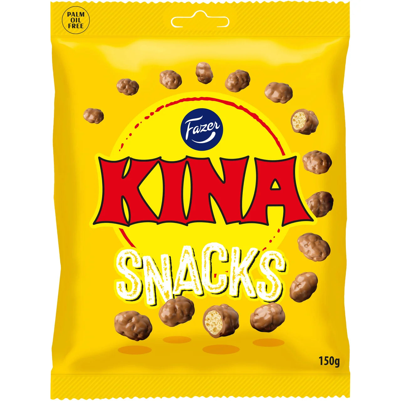 Fazer Kina Yellow – Finnish Milk Chocolate Snacks with Crispy Filling | 150 g (5.29 oz)