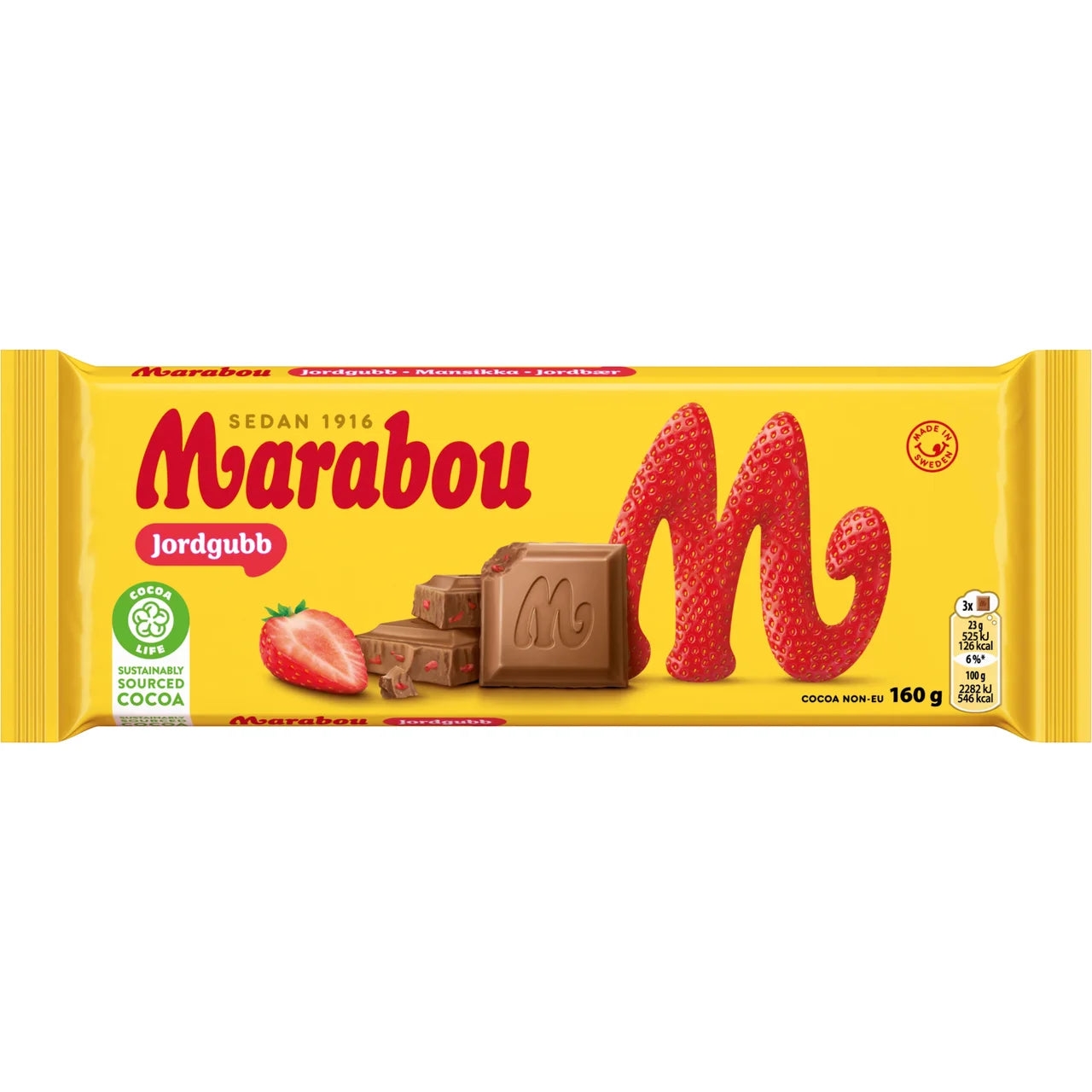 Marabou Jordgubb – Milk Chocolate with Strawberry | 160g (5.64 oz)