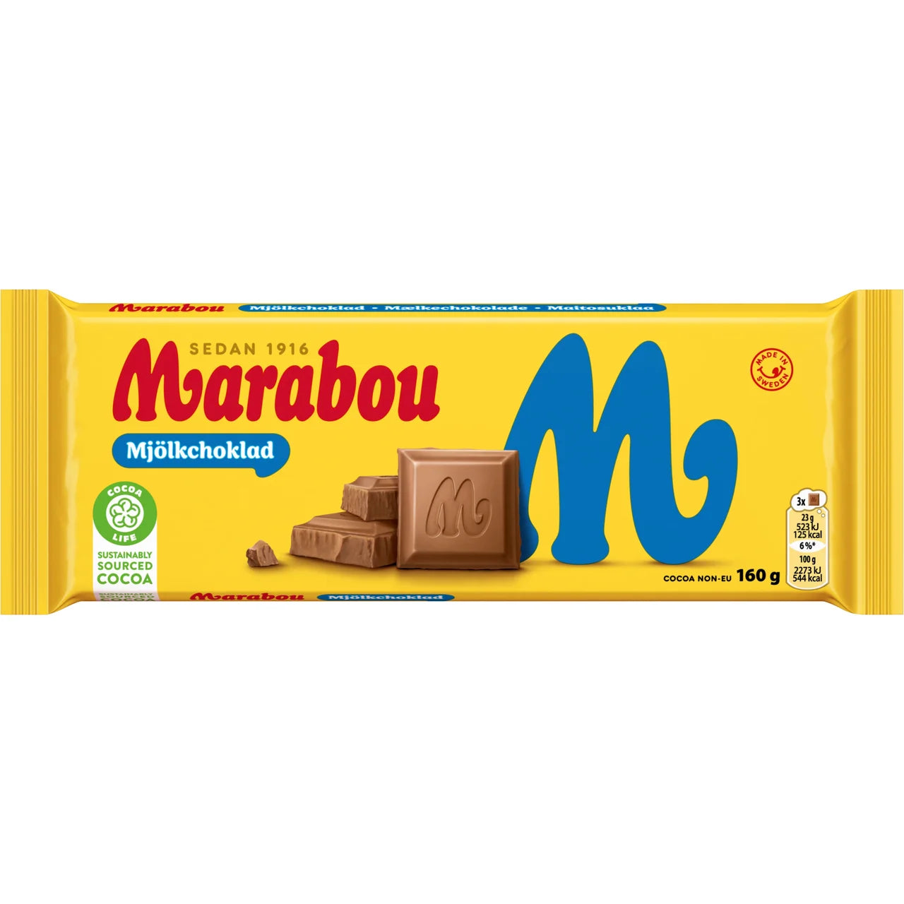 Marabou Mjölkchoklad – Classic Swedish Milk Chocolate Bar | 160g (5.64 oz)
