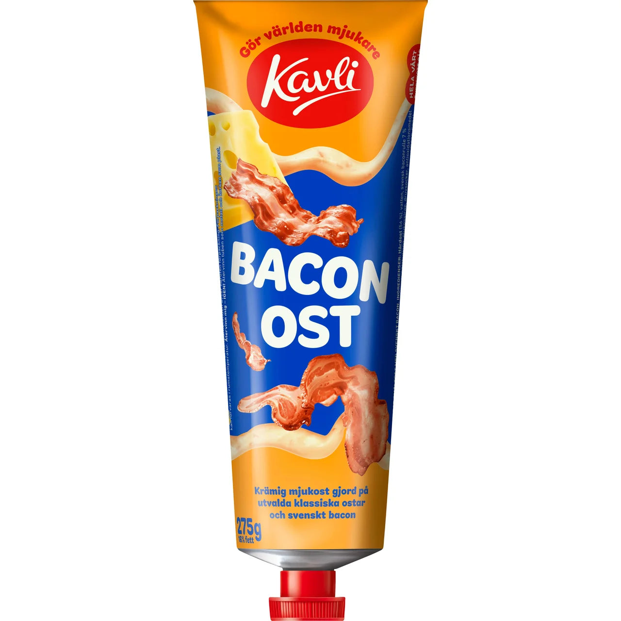 Kavli Bacon Cheese Spread 18% – Swedish Soft Cheese with Smoky Bacon | 275 g (9.70 oz)
