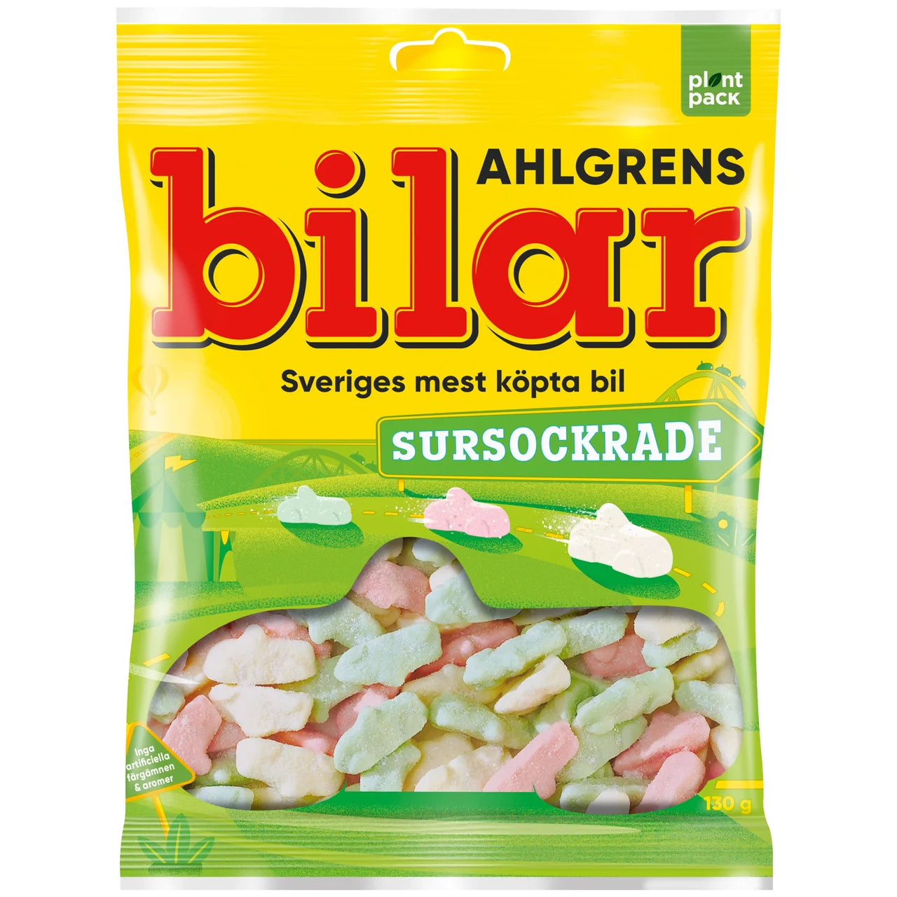 Ahlgrens Bilar Sursockrade – Sour Sugar-Coated Swedish Car-Shaped Candy | 130g (4.59 oz)