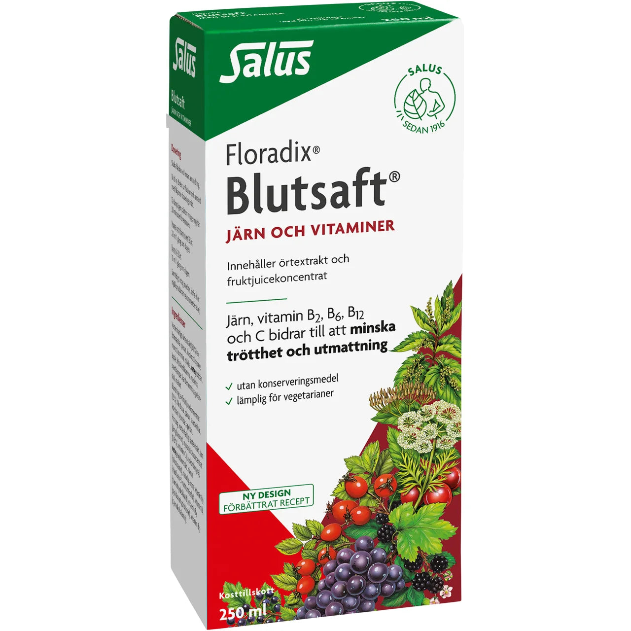 Floradix Blutsaft – Liquid Iron & Vitamin Tonic with Herbs & Fruit Juices | 250 ml (8.4 fl oz)