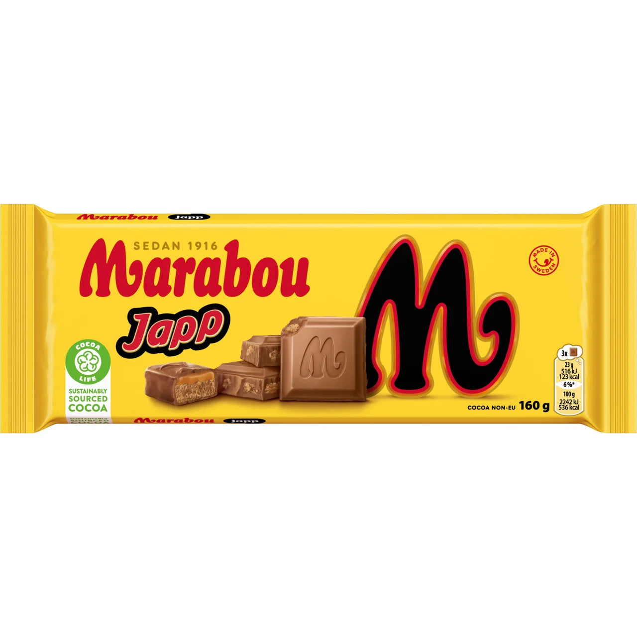 Marabou Japp – Milk Chocolate with Soft Caramel & Nougat | 160g (5.64 oz)